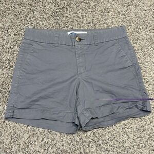 Old Navy Everyday Mid Rise Shorts Womens Size 4 Gray Stretch Chino Casual Summer